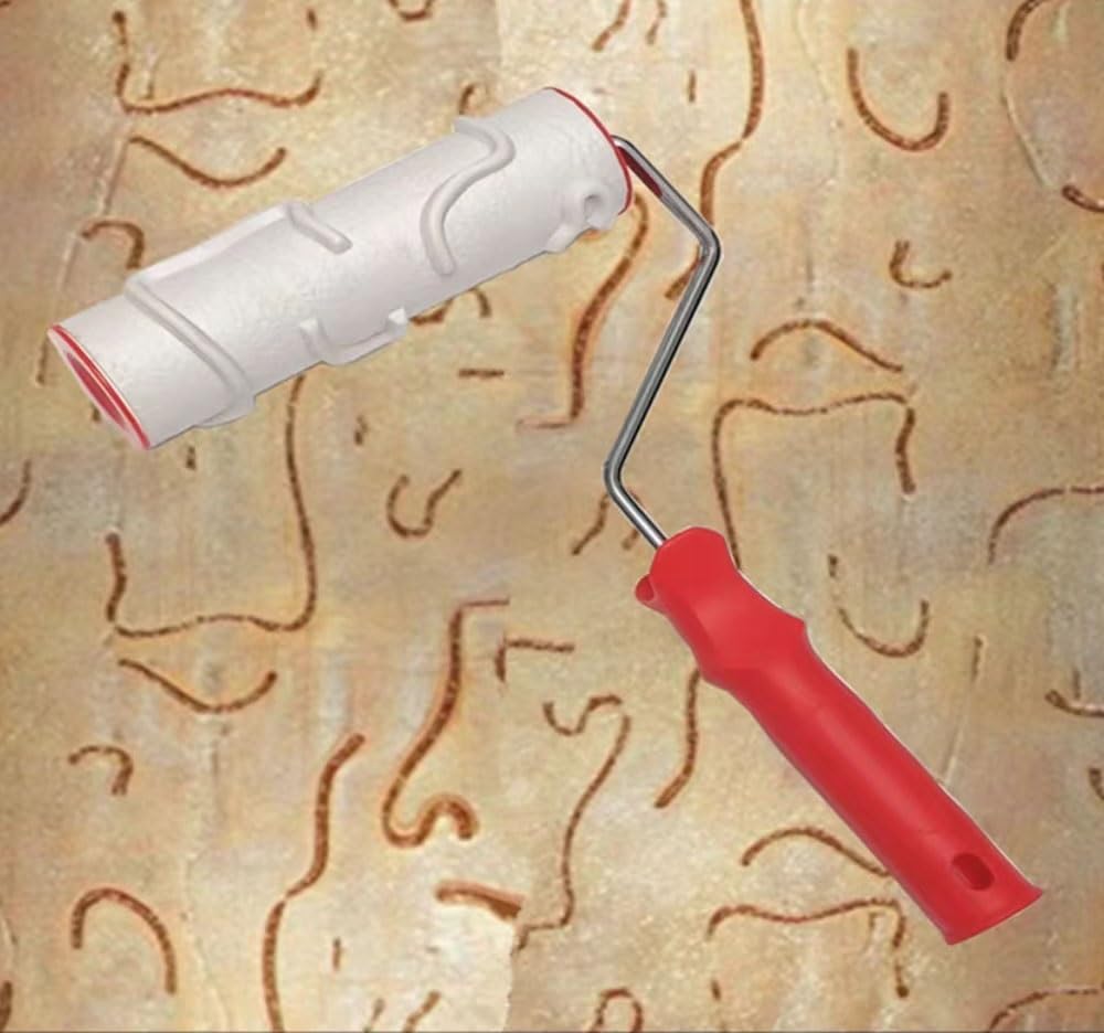 Rullo for pittura, rullo for pittura con motivo, rullo for pittura in gomma da 8 pollici con texture in mattoni, strumento for pittura con effetto grana con manico, strumento for decorazione murale fa