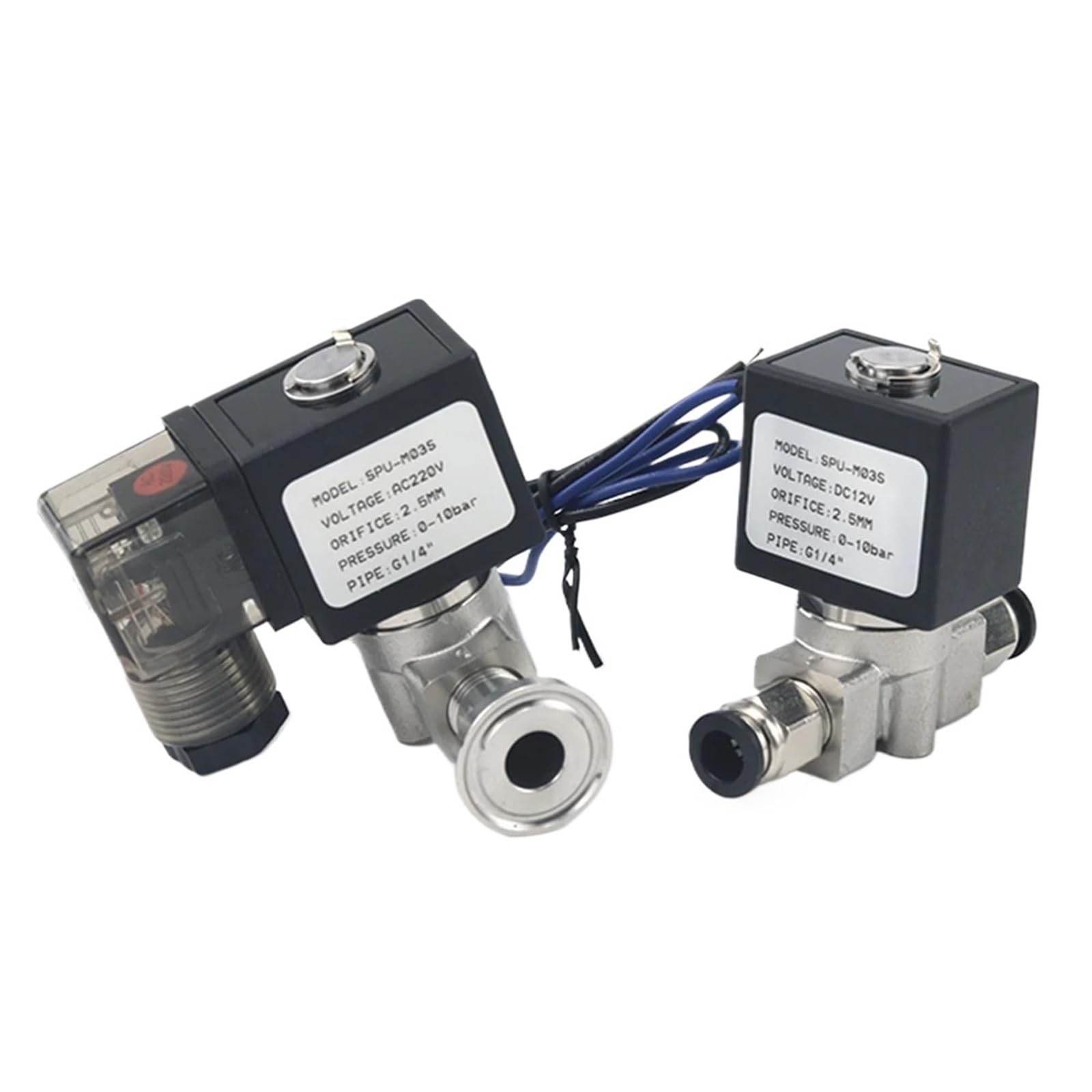 Electroválvula de acero inoxidable 1/4 DN8 para sistemas de riego y control de agua 220V CA
