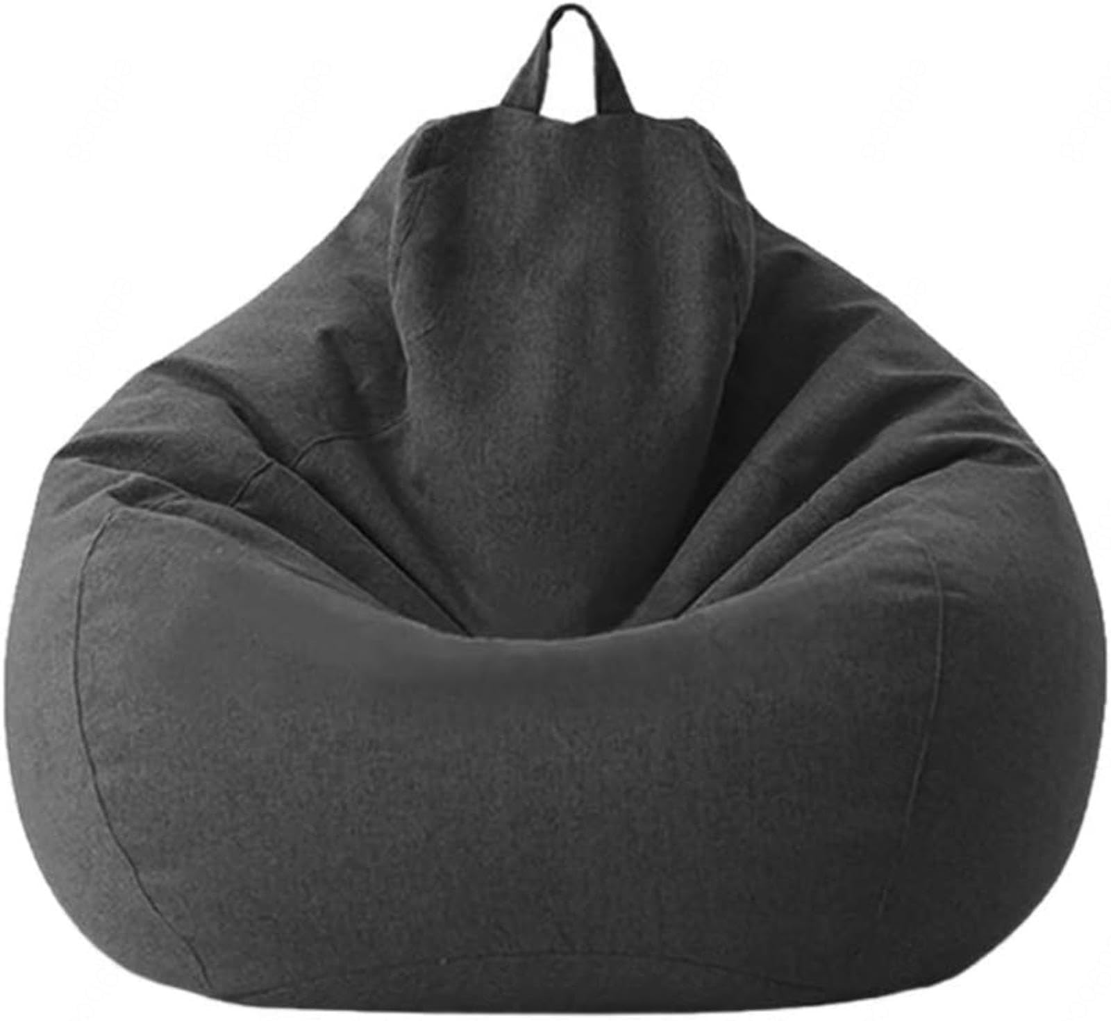 NIBHZ Bean Bag Cover Big Cotton Linen Lazy BeanBag Chair Sofa Covers Puff Relax Lounge Couch,Dark gray-80X90cm