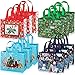 Whaline 12 Pack Large Christmas Tote Bags with Handles, Reusable Gift Bag Grocery Shopping Totes for Holiday Xmas 12.8" x 9.8"