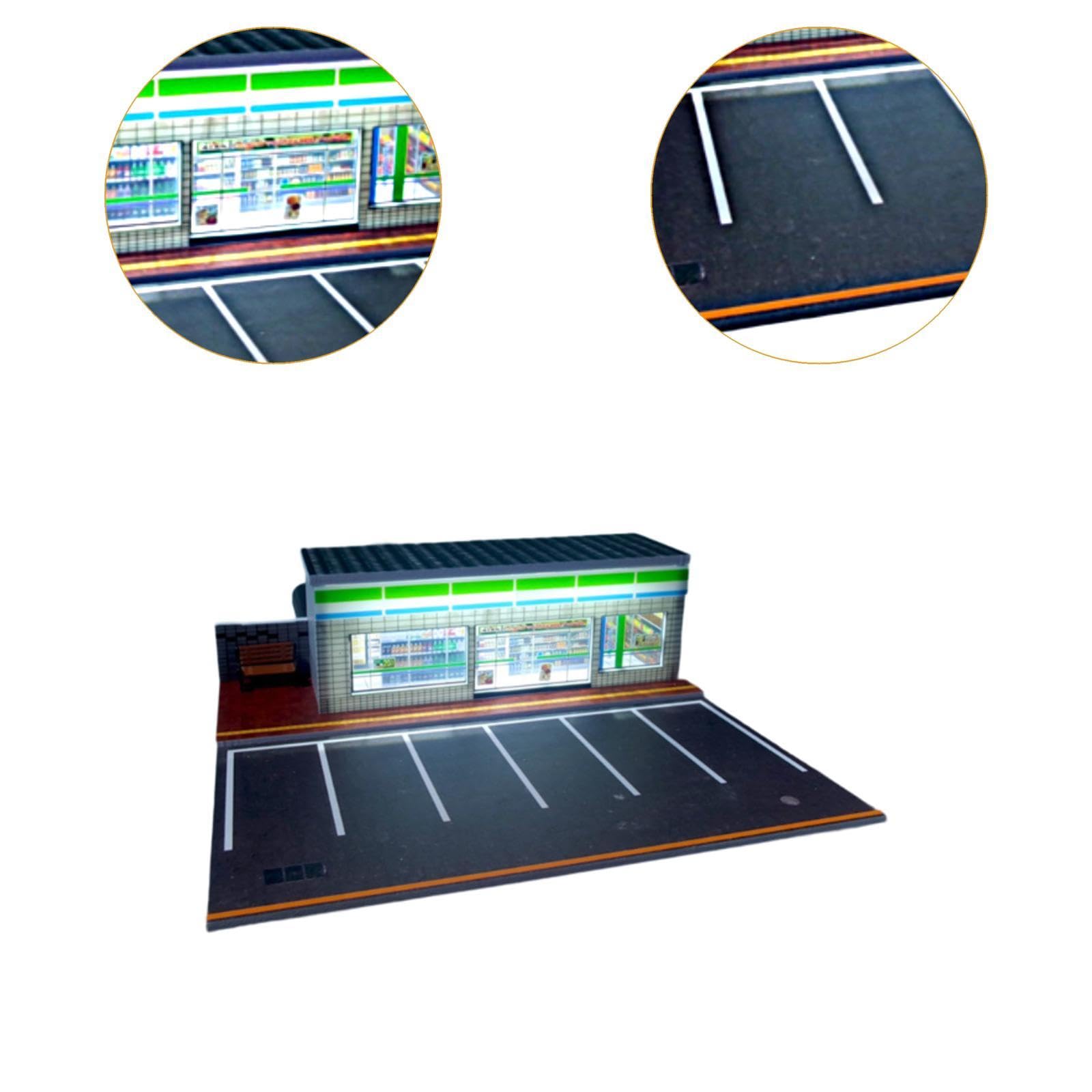 Sharplace Parkplatz im Maßstab 1:64 mit Beleuchtung, Sammlergarage, Diorama, Modellfahrzeuggarage, Schaukasten, B