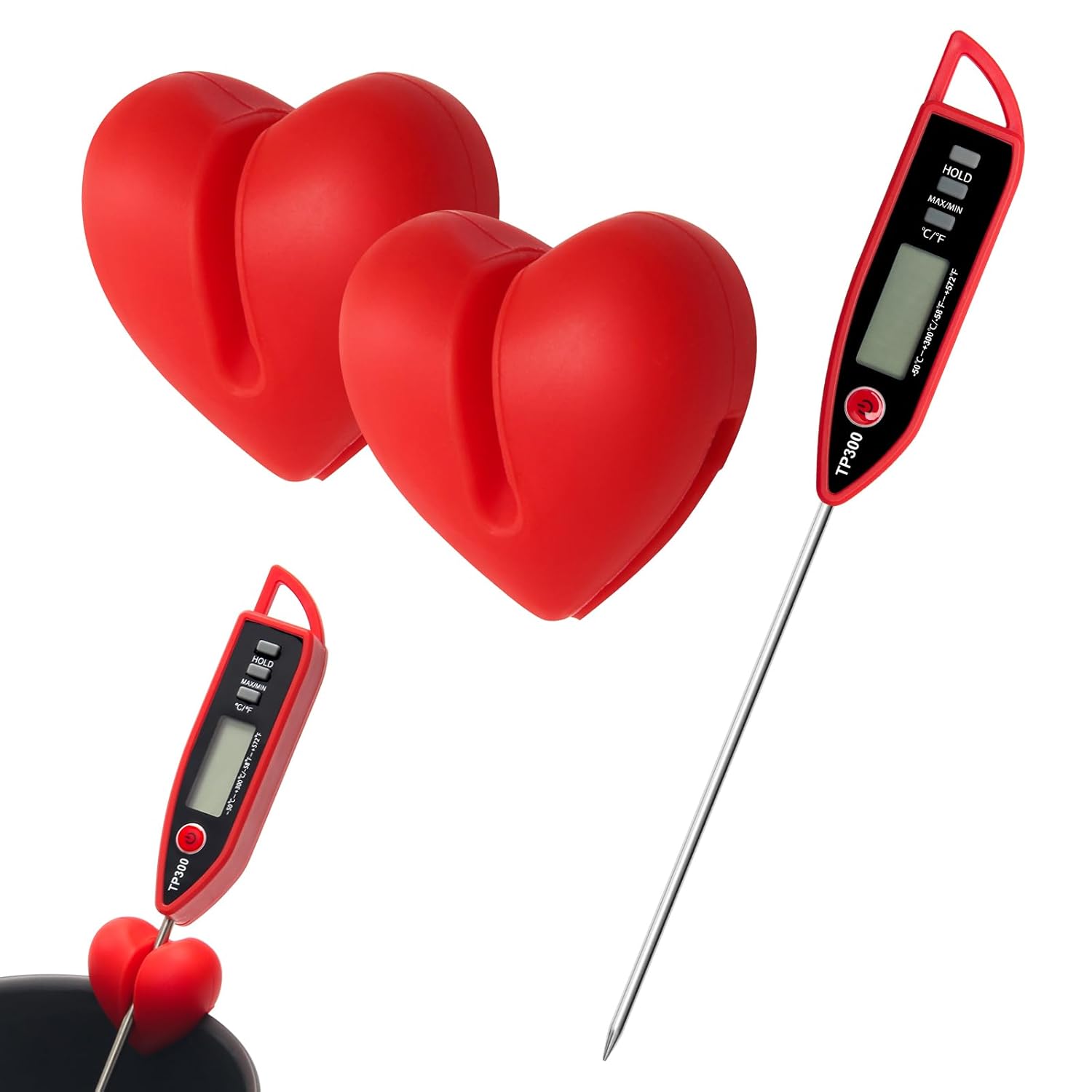 2+1Pcs Thermometer Pot Clip Holder, Windspeed Candy