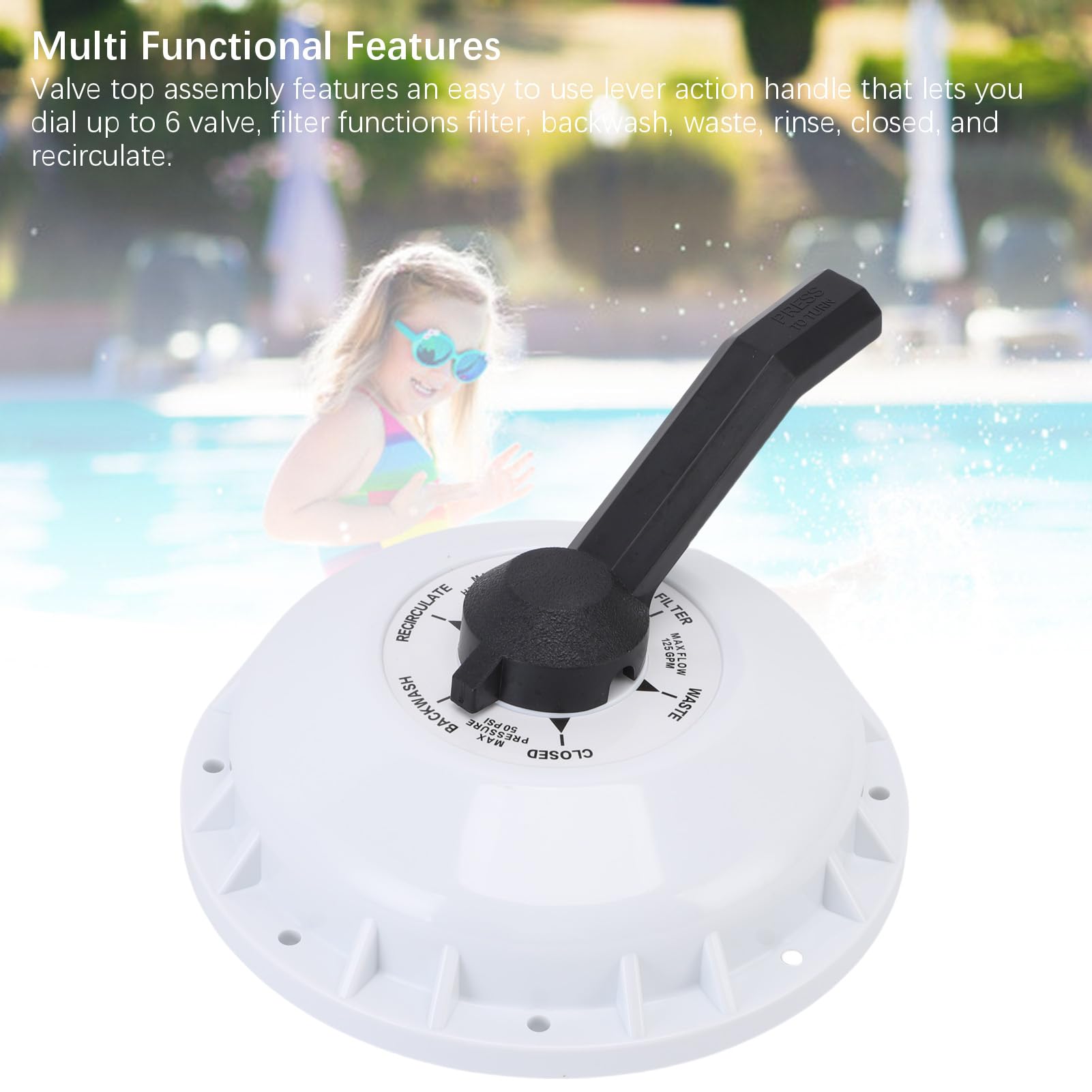 Tissting Assemblea Superiore Valvola 272422 con Molla a Compressione - Ricambio per Valvole Piscina 2 Pollici 261142 261049 261050, 23.5cm, Funzioni Multipla