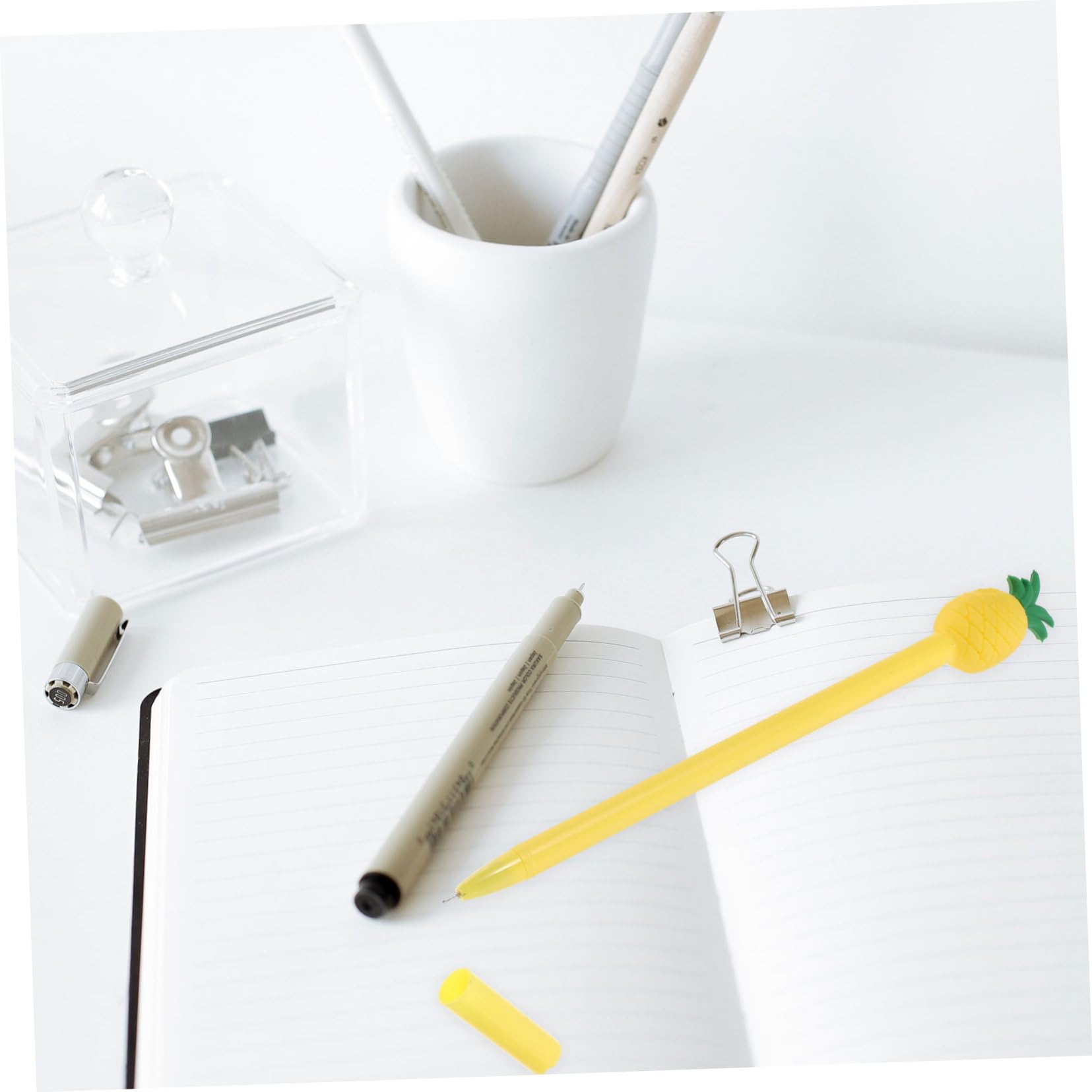 2 Set Di Penne A Sfera Con Design Di Ananas Penne Da Ufficio Strumenti Di Scrittura Per Studenti Forniture Scolastiche Set Di Cancelleria 12 Pezzi * 2