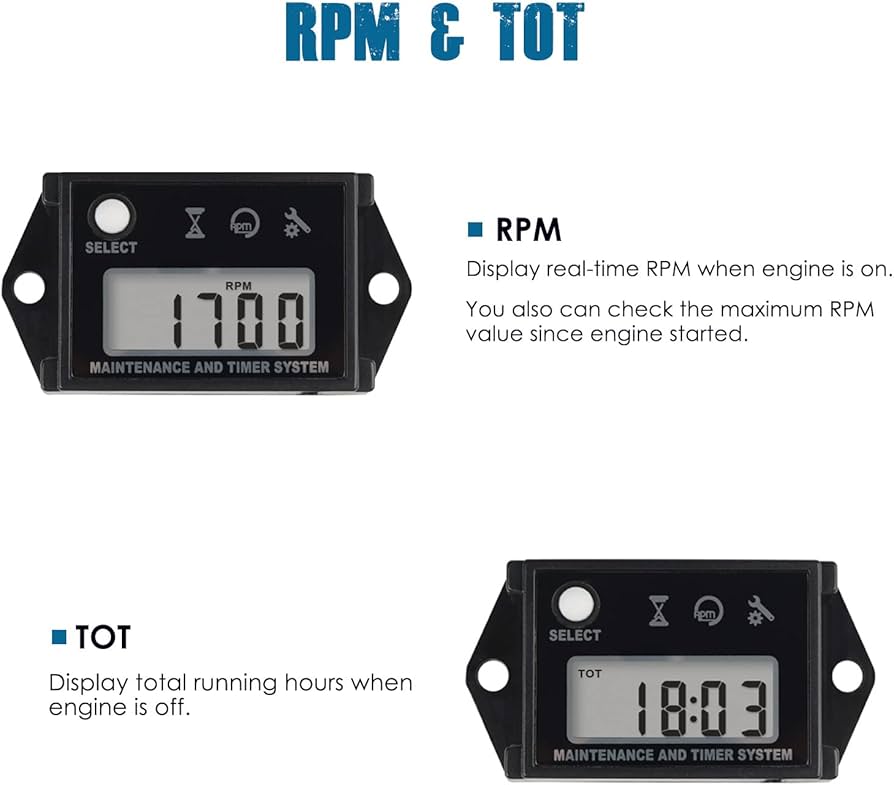 Amazon.com: Runleader Digital Hour Meter Tachometer for small Amazon.com: Runleader Digital Hour Meter Tachometer for small