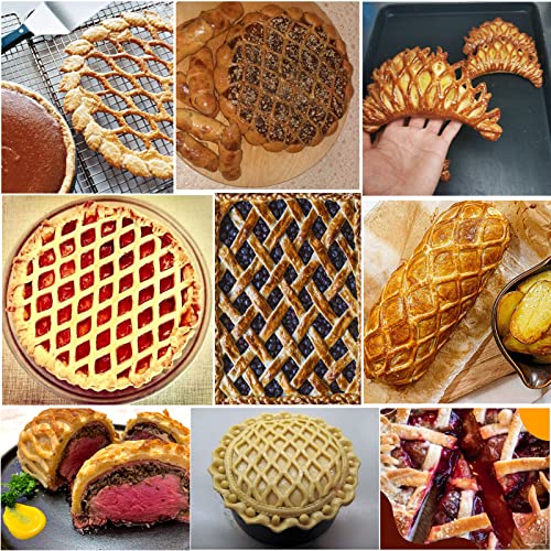 Stainless Steel Lattice Cutter, Dough Lattice Roller Cutter Baking Tool Cookie Pie Pizza Bread Pastry Crust Roller Cutter With Wood Handle, Household Time-Saver Baking Pastry Tools For Pizza Biscuits #TOP6