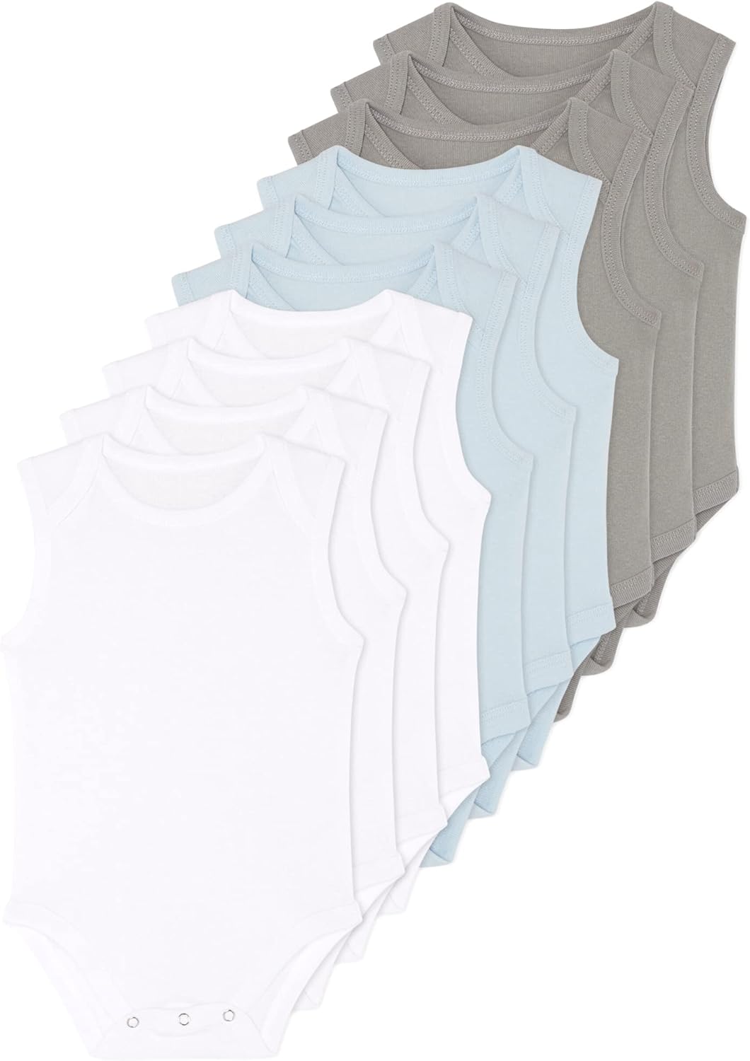 FM London Organic Baby Bodysuit Vests Body de bebé orgánico Bebé-Niños (Pack de 10)