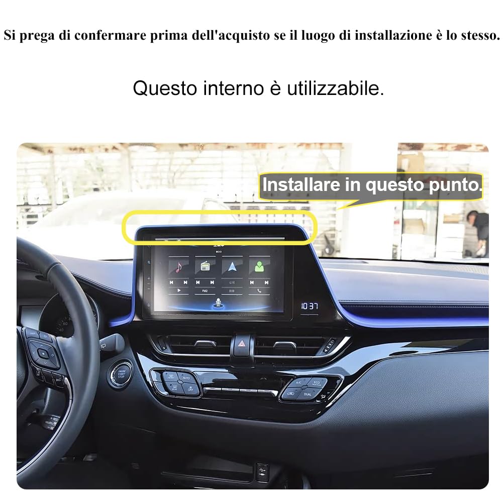 Porta Cellulare Auto Per Toyota C-HR accessori [Solo compatibile con Toyota CHR,anni 2016-2023] Rotativo 360°、Funzionamento a una mano、Facile da installare