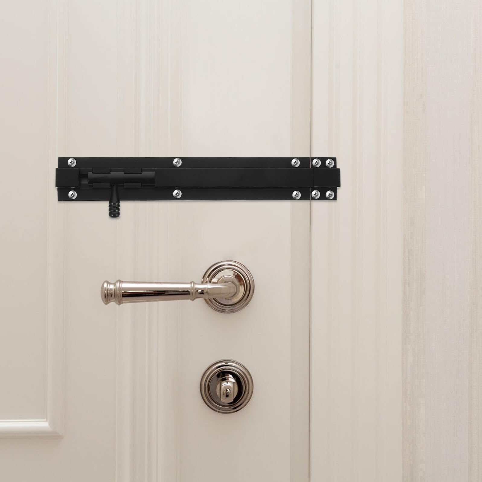 Pestillo Antirrobo de Negro de Aluminio Aleación Deslizante para Puerta
