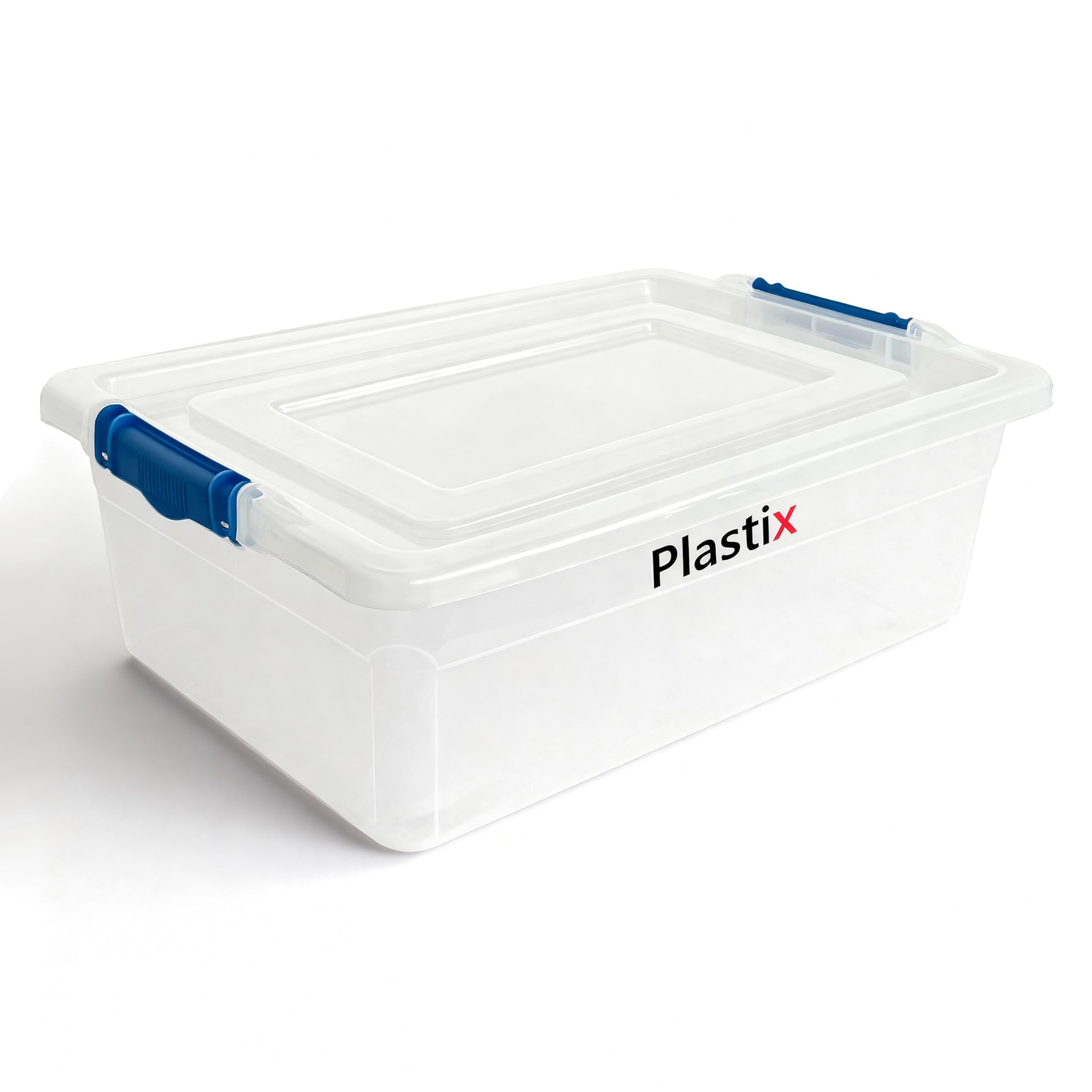 Plastix 32L Storage Box Containers With Lids (Pack Of 3),Really Useful Plastic Box For Store Home & Office Stuff Stackable [Uk Made]