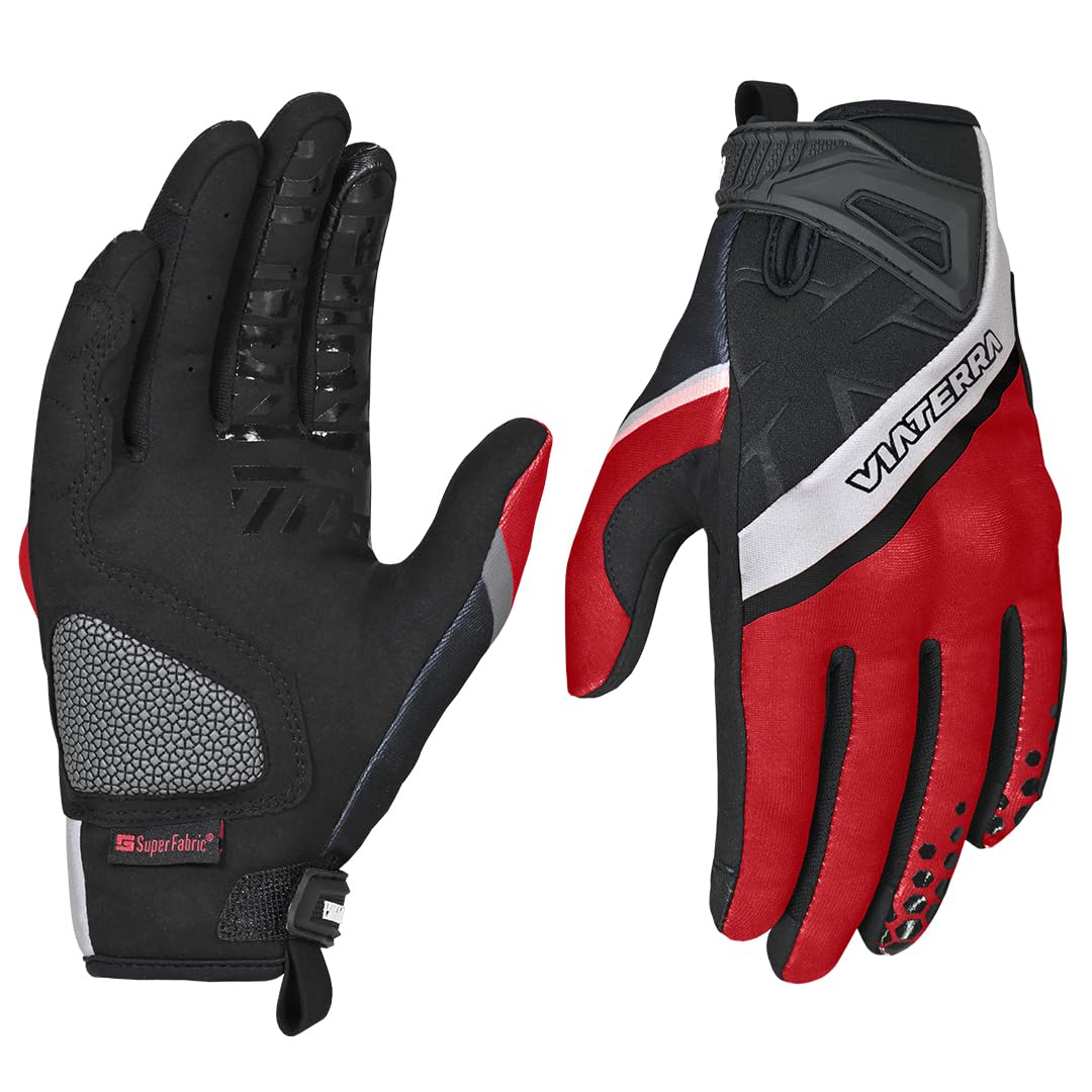 ViaTerra Roost V1 Offroad Trail Bike Riding Gloves | SAS-Tec Level 2 Knuckle Protector | Superior Grip | Mobile Friendly (Chilli Red, XXL)-image-25