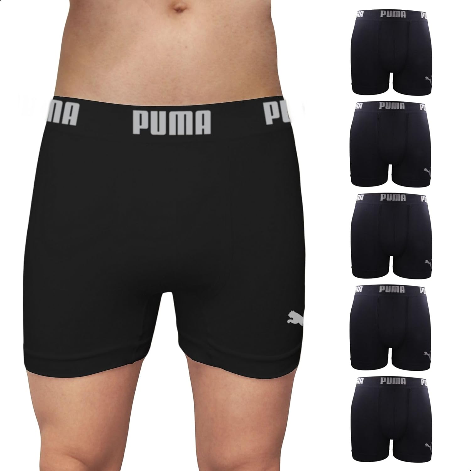 Kit 5 Cuecas Boxer Puma Sem Costura Microfibra Performance Elástico 40MM Masculino Adulto em promoção! Veja a oferta e mais achadinhos de Moda íntima 7 Hoje é o melhor dia para comprar Kit 5 Cuecas Boxer Puma Sem Costura Microfibra Performance Elástico 40MM Masculino Adulto com aquele preço maroto! Promoção! Aproveite a oferta! 7