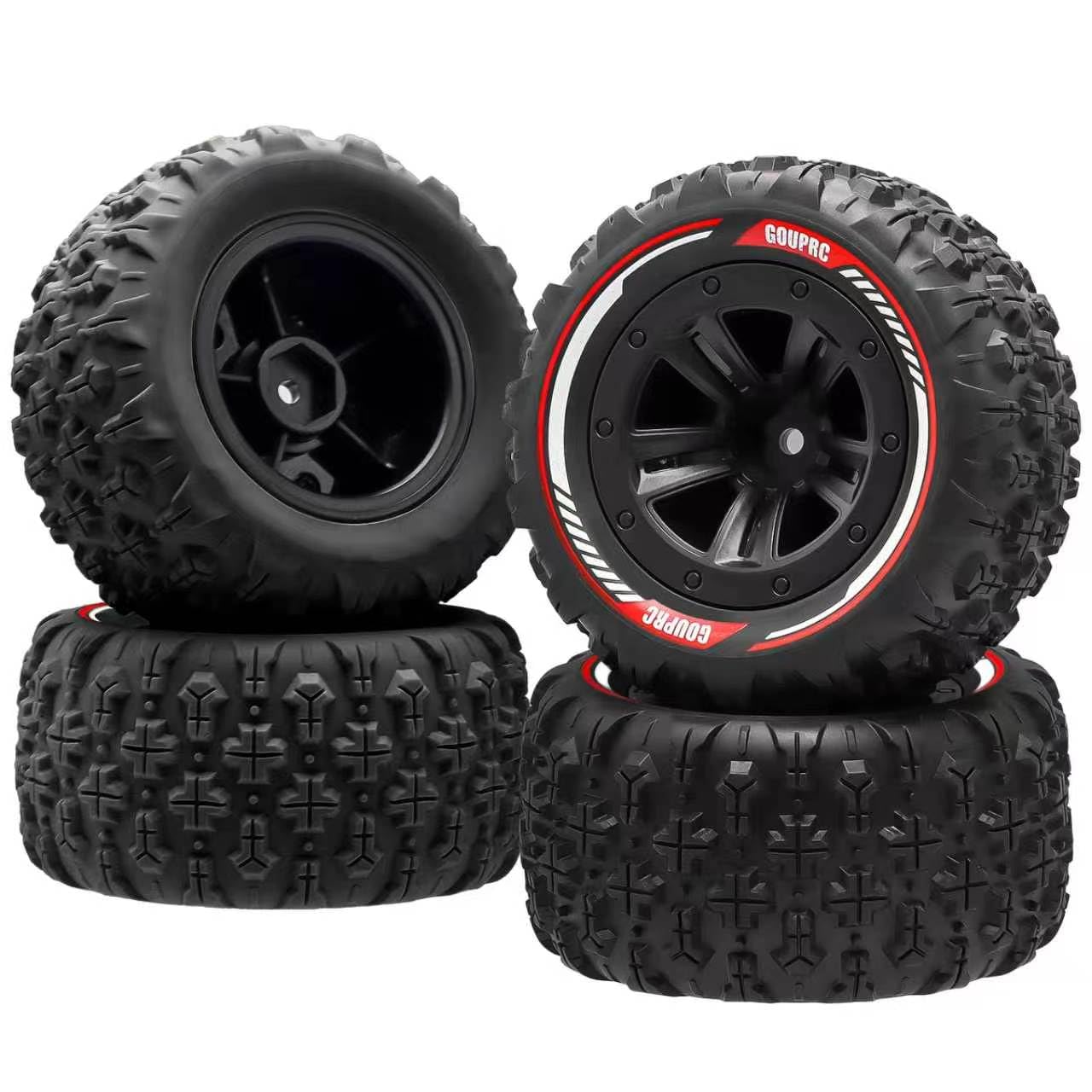 GOUPRC 12mm Hex RC Reifen Tires Set, 3.26 * 1.67 Inches 4PCS Sumpfkralle Schlamm Terrain Reifen Zubehör für 1/14 1/16 RC Car Crawler Buggy Truck