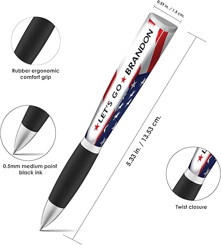 Miniatura 5 de Bolígrafo con la bandera de Lets Go Brandon, diseño de bandera Trump 2024, mercancía de Trump, bolígrafo inspirado en la bandera de Trump y la
