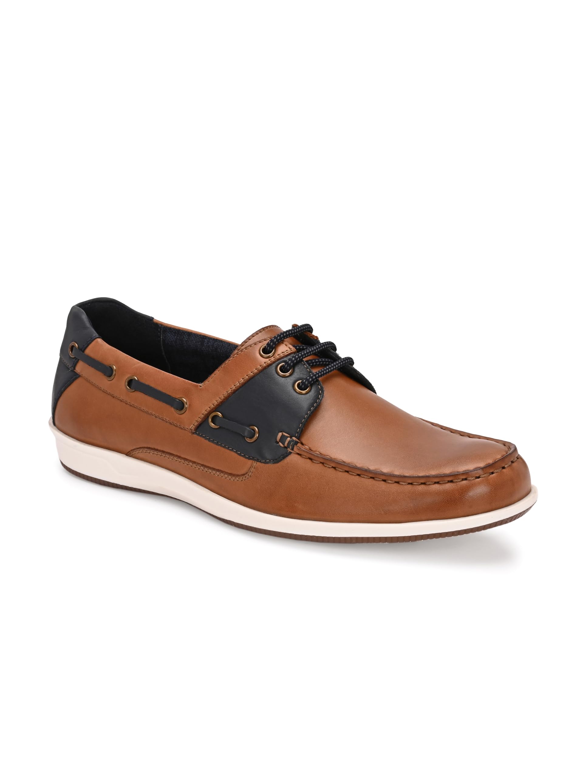 overdrive Harbour lace tan Navy Color Boat Shoes for Men-picture-43