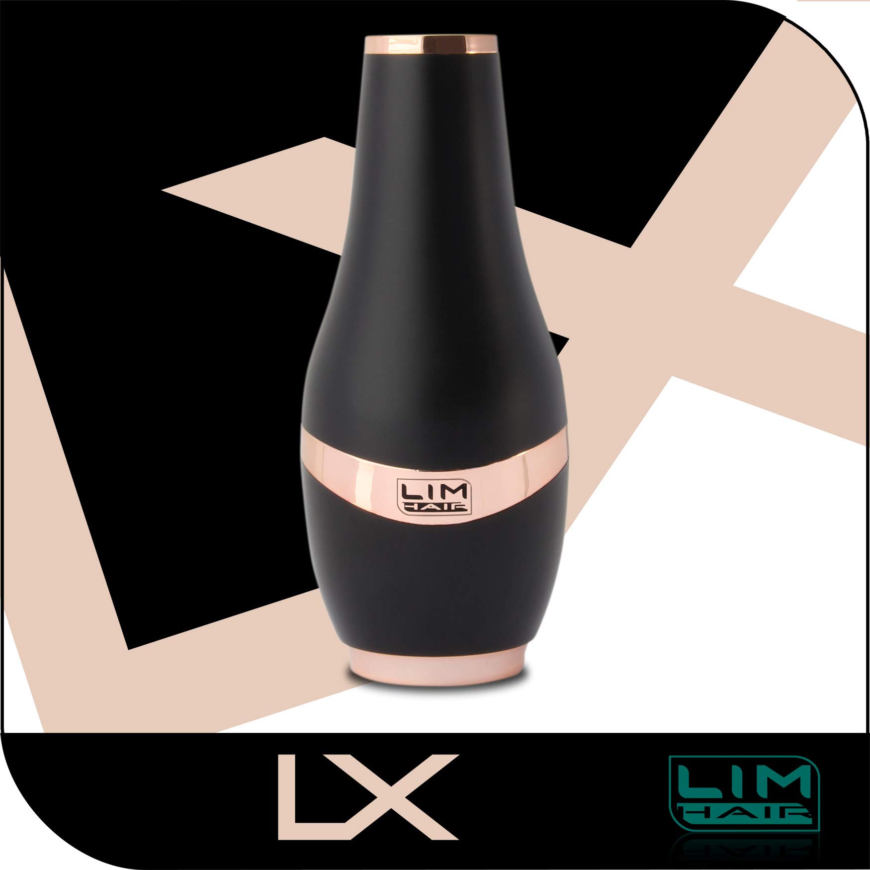 Secador de cabello LIM HAIR LX. LUXURY, NanoSILVER, 2200 W, PROFESIONAL, vida Extra larga,ligero. 2 boquillas y difusor (NEGRO)