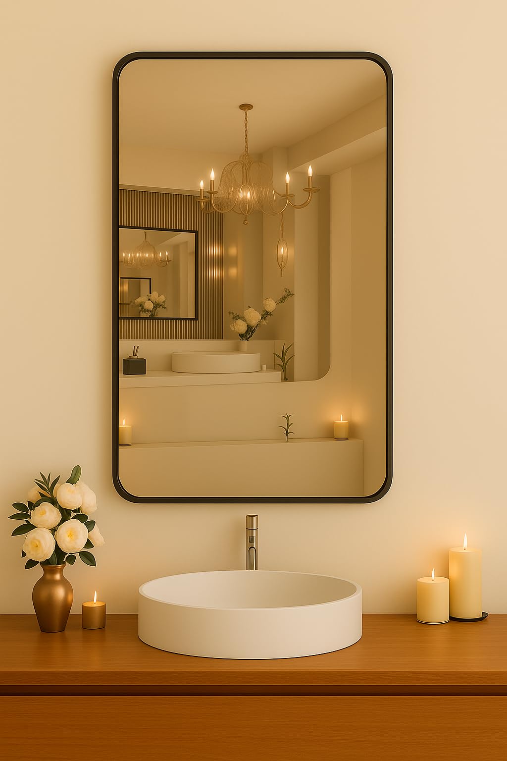 Frameless Rectangular Wall Mirror 12x18 – Perfect for Contemporary Bathrooms or Minimalist Interiors – Clear Reflection, Easy to Hang, and Lightweight for Versatile Use-image-4