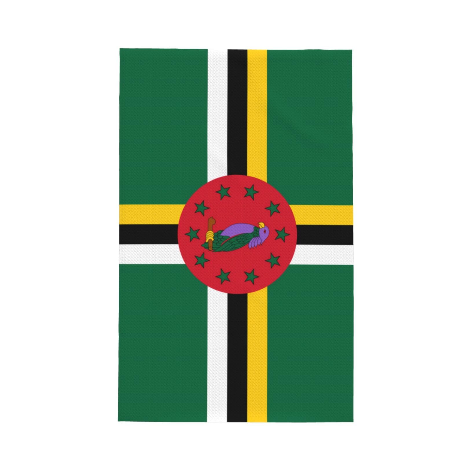 SXZVVBN Flag of the Commonwealth of Dominica Super Absorbent Microfibre Waffle Towels Fast Drying Dish Cloths Home Cafe Barista