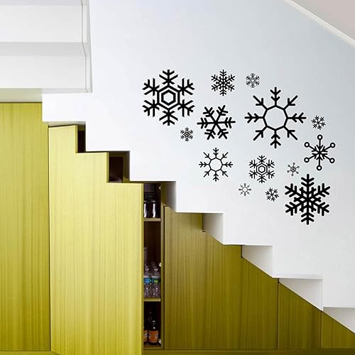 Miniatura 2 de Pegatinas grandes de decoración de pared de copo de nieve Decoración de habitación Feliz Navidad Regalos de Navidad Calcomanías de pared GA338