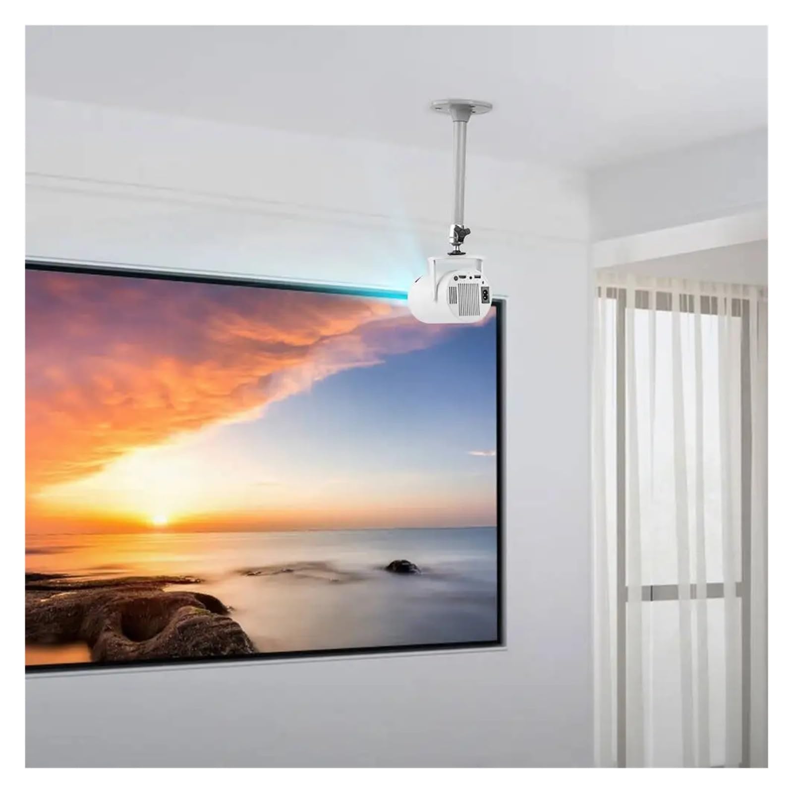Supporto for proiettore, 6 mm 1/4", YG300 HY300 Pro | Costruzione in metallo, utilizzo a soffitto, supporto for telecamera, configurazione mini proiettore(Silver)