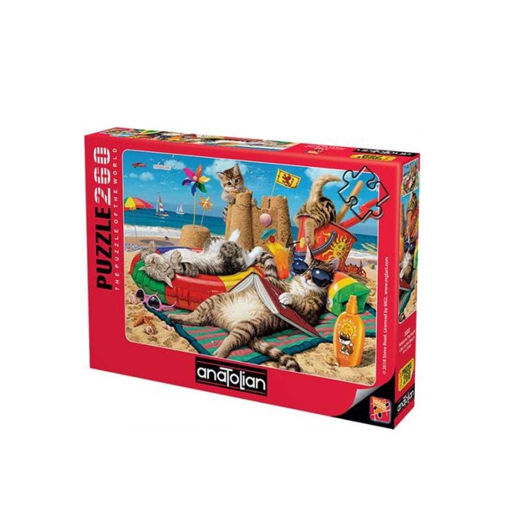 Anatolian Puzzle - Cats on The Beach, 260 Pieces Jigsaw Puzzle, #3322, Brown/a (ANA3322)