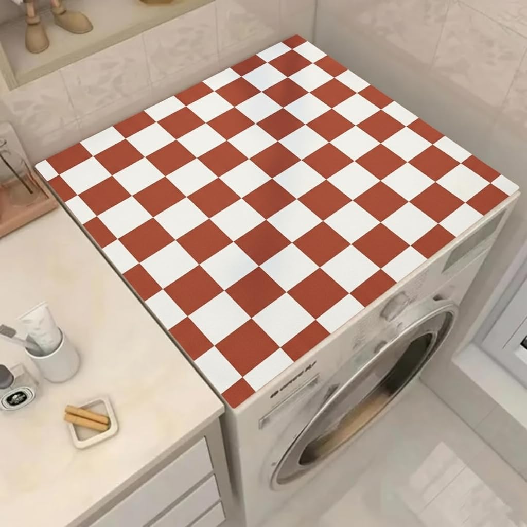 Homecloud Non-Slip Washing Machine Mat – Durable Waterproof Protective Cover for Washer & Dryer, Dust-Resistant Mat Ideal for Laundry Room & Kitchen Appliances (Rust)