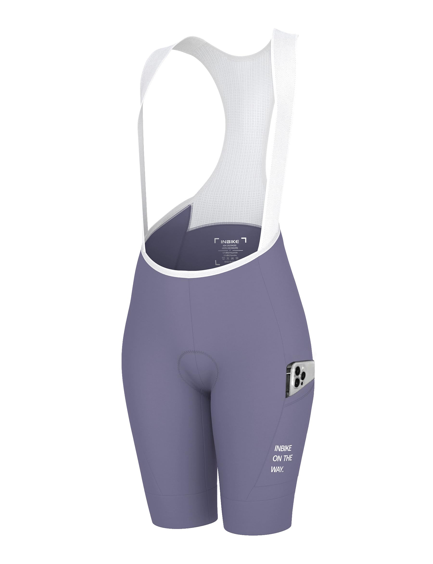 INBIKE Padded Cycling Bibs Women Bike Shorts with Pocket Biking Bibs for Spinning Road Bike MTB