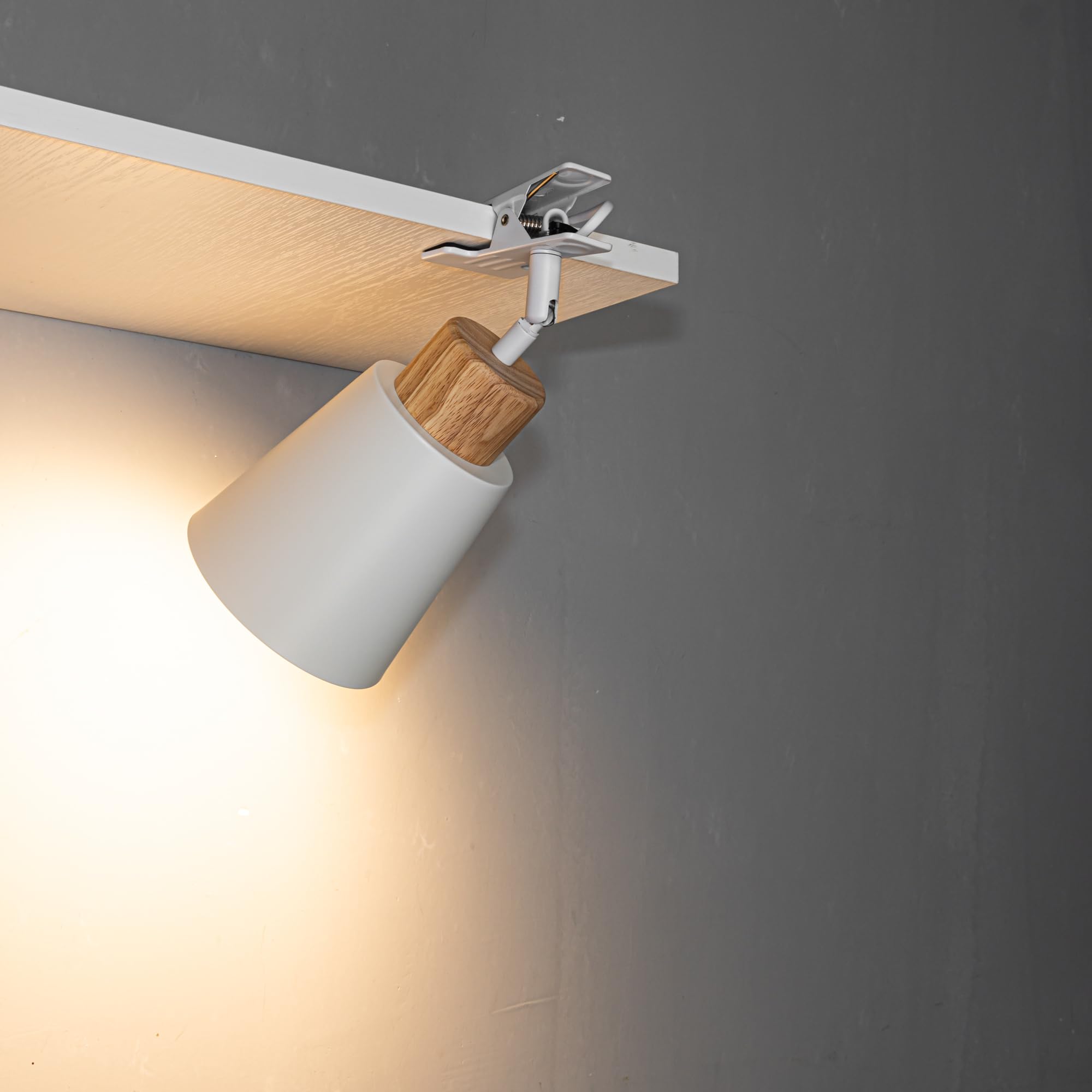 Verstellbare Klemmlampe mit Akku,LED Wandlampe innen,Weiß Dimmbar Nachttischlampe,Schreibtischlampe ideal für Flur Büro Heimgebrauch - 13x13CM - TD0603-QP57