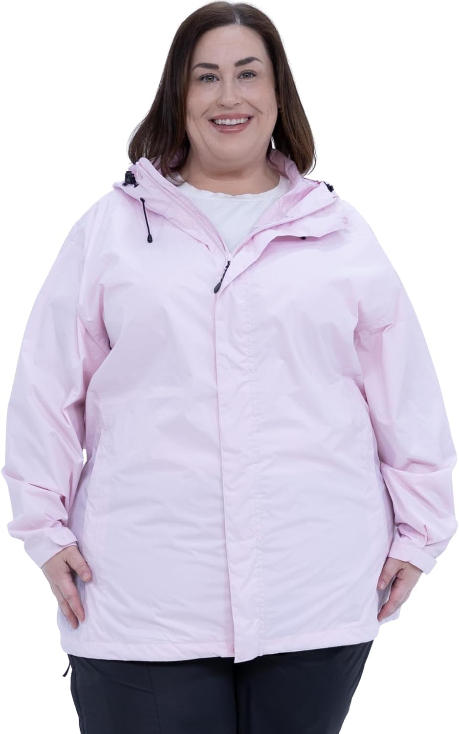 Snow Country Outerwear Women’s Plus Size1X-6X Packable Rain Jacket Wind Breaker