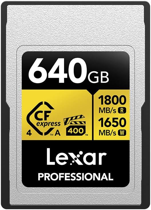 Lexar 640GB Professional GOLD CFexpress 4.0 Type A Memory Card