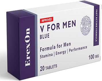 ErexOn V for Men - 20 Blue Tablets - Herbal Supplement for Men - Strong Effect - Mens Health Support Tablets - Performance & Enhancement - Maca, Glycine, Korean Ginseng and Zinc