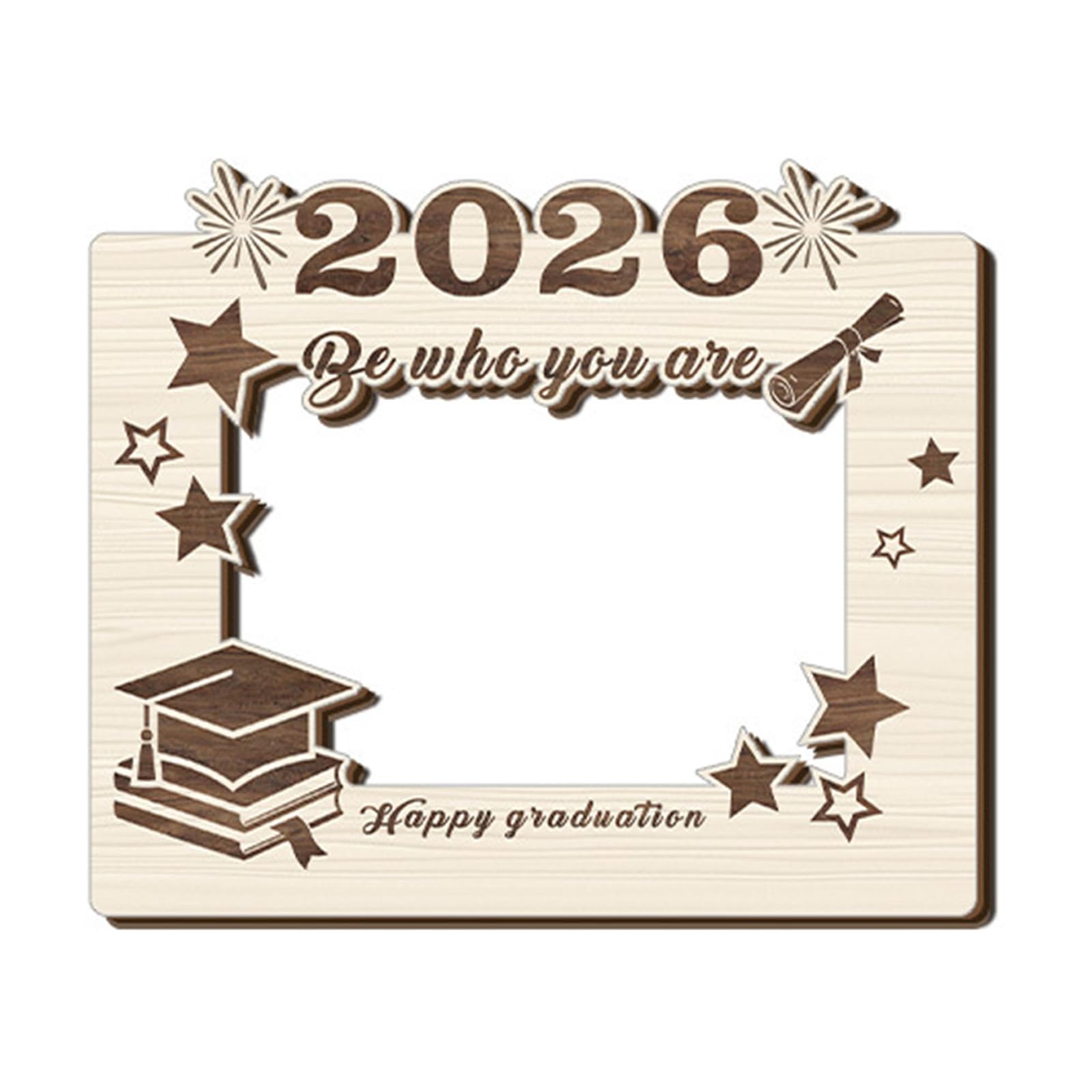 Wooden Display Frame with Multifunction Decors Styles Wall Mount Graduation Frame Easy to Use for 2026 Graduation Portrait Sustainable Wooden Photo