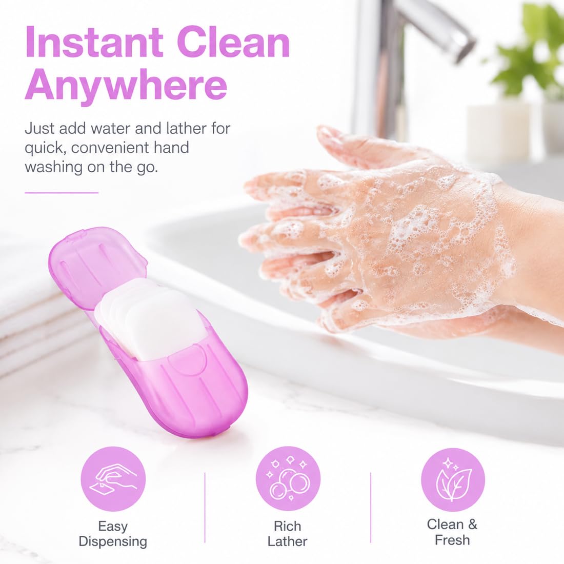 10 Scatole di Foglietti di Sapone Portatili, 40 Fogli per Scatola, Scatole Sapone da Viaggio, in Custodia Compatta, per Viaggi e Uso Esterno