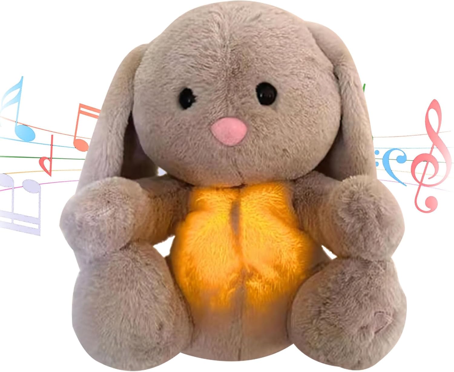 Baby Sound Machine Breathing Otter Sleep Buddy Plush Otter Portable Baby Soothers with Sensory Details Music Lights & Rhythmic Breathing Motion
