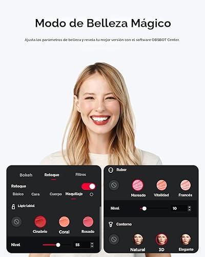 Miniatura 7 de OBSBOT Conoce la cámara web 2-4K para PC con sensor de 12 pulgada, marco AI y enfoque automático, modo de belleza, ligero, control de gestos, HDR,