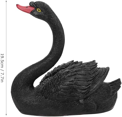 Miniatura 4 de Cyrank Escultura de estanque, adorno de cisne flotante de simulación, estatua de cisne negro, estatua de ganso de jardín, decoración de césped,