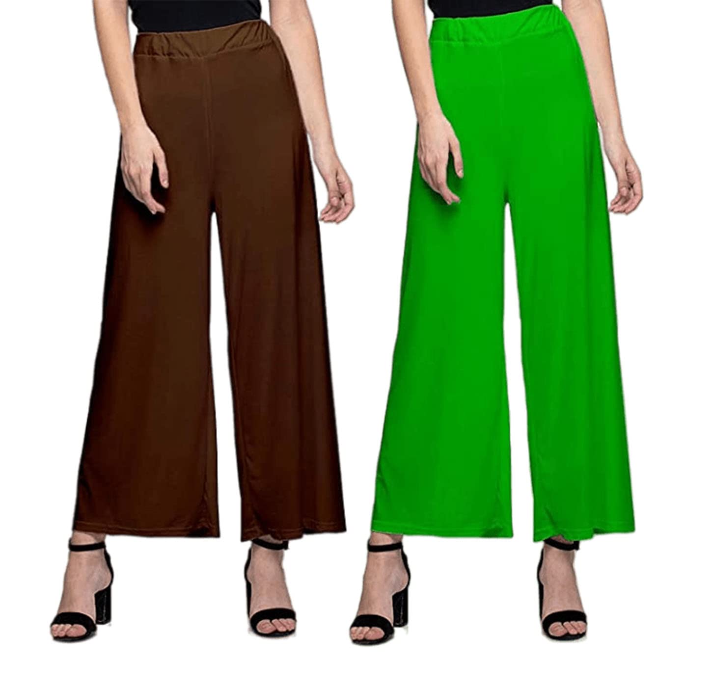 yezi Combo Pack of 2 Relaxed fit Palazzo for Woman/Girls-picture-28