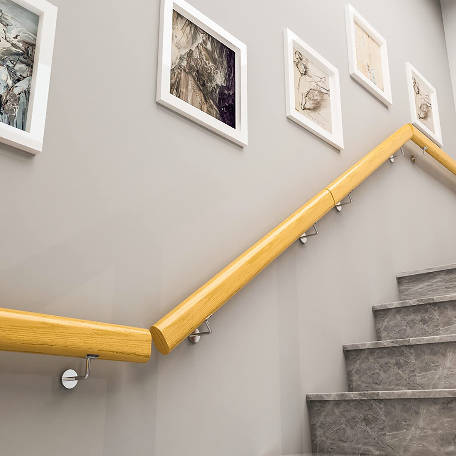 Main courante en bois 1 à 20 pi pour escalier et couloir intérieur
