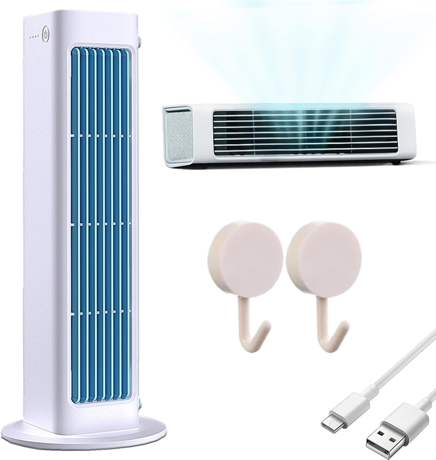 BreezaMax Ac, Breezamax Portable Air Conditioner Cooler, The Future of Efficient Cooling for Rechargeable Large Battery, 60 Wind Swing, Smart Remote Control, Bladeless Quiet Energy Efficient (White)
