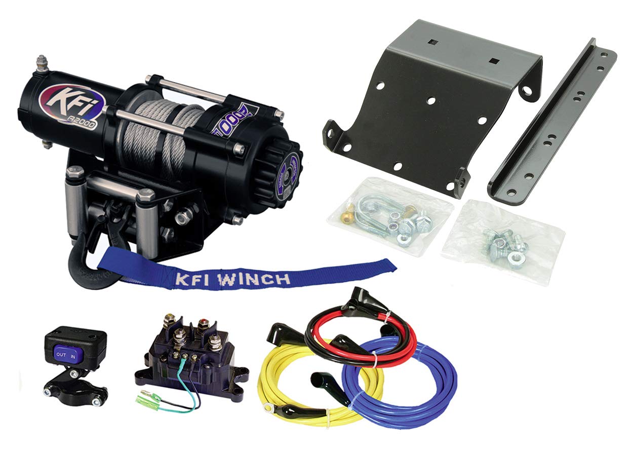 KFI A2000 2000lb Winch & 100885 Winch Mount kit Compatible/Replacement for 2012-2013 Honda TRX500 Foreman 500 FE / 500 FM / 500 FPE / 500 FPM