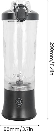Miniatura 7 de 150W 20.3 fl oz 18000RPM USB recargable Juicer Cup Mezclador de jugo de fruta eléctrico personal con cuchillas de acero inoxidable, portátil para