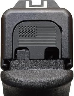 Milspin Slide Back Plate compatible with Glock Gen 1-5 | American Flag | Veteran Made in USA I CNC Milled (Blacked Out (on Stainless Steel), Models G17-G41, G45) - Milspin
