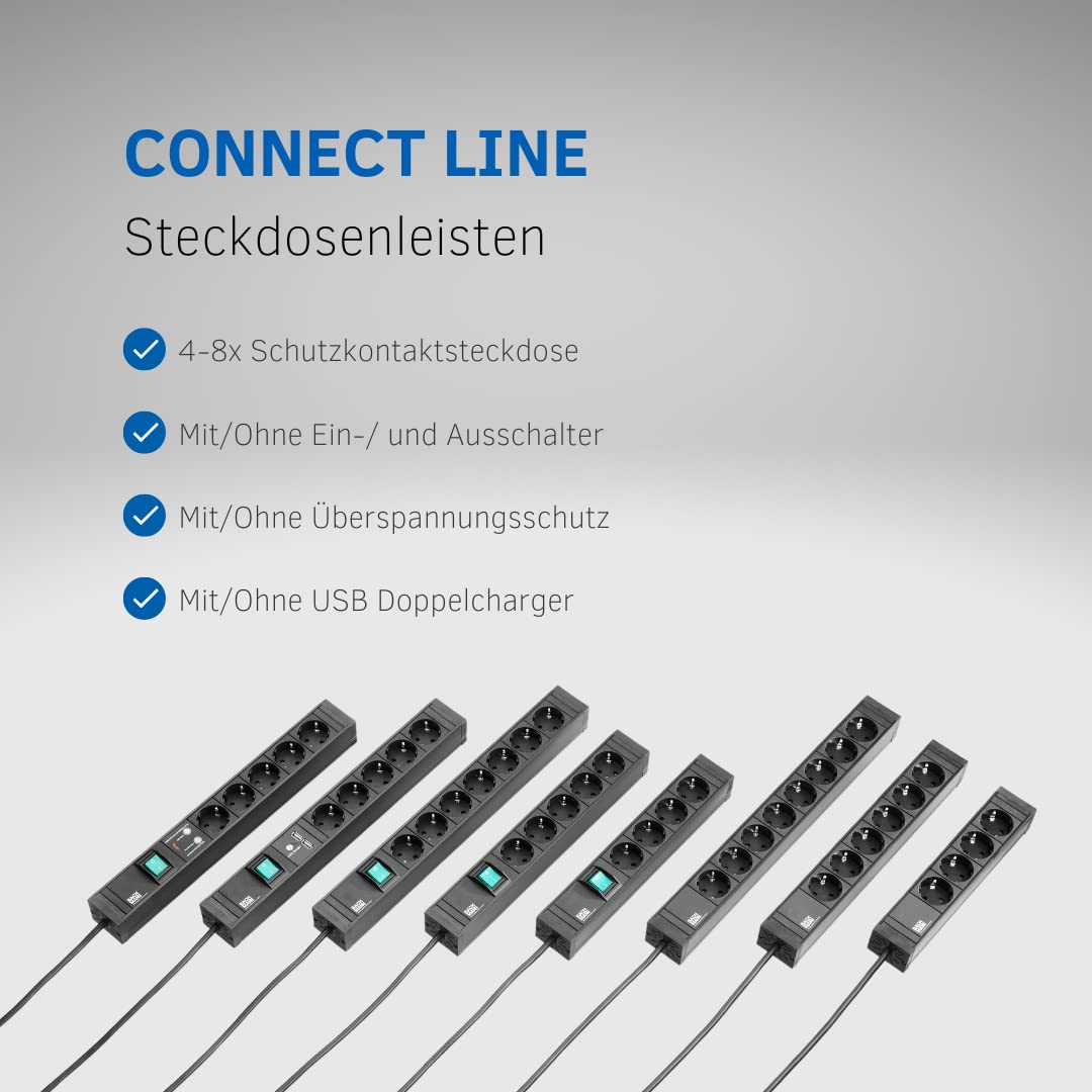 Bachmann Connect Line - Regleta 5xschukos+1int.Bipolar luminaria +protección sobretensión
