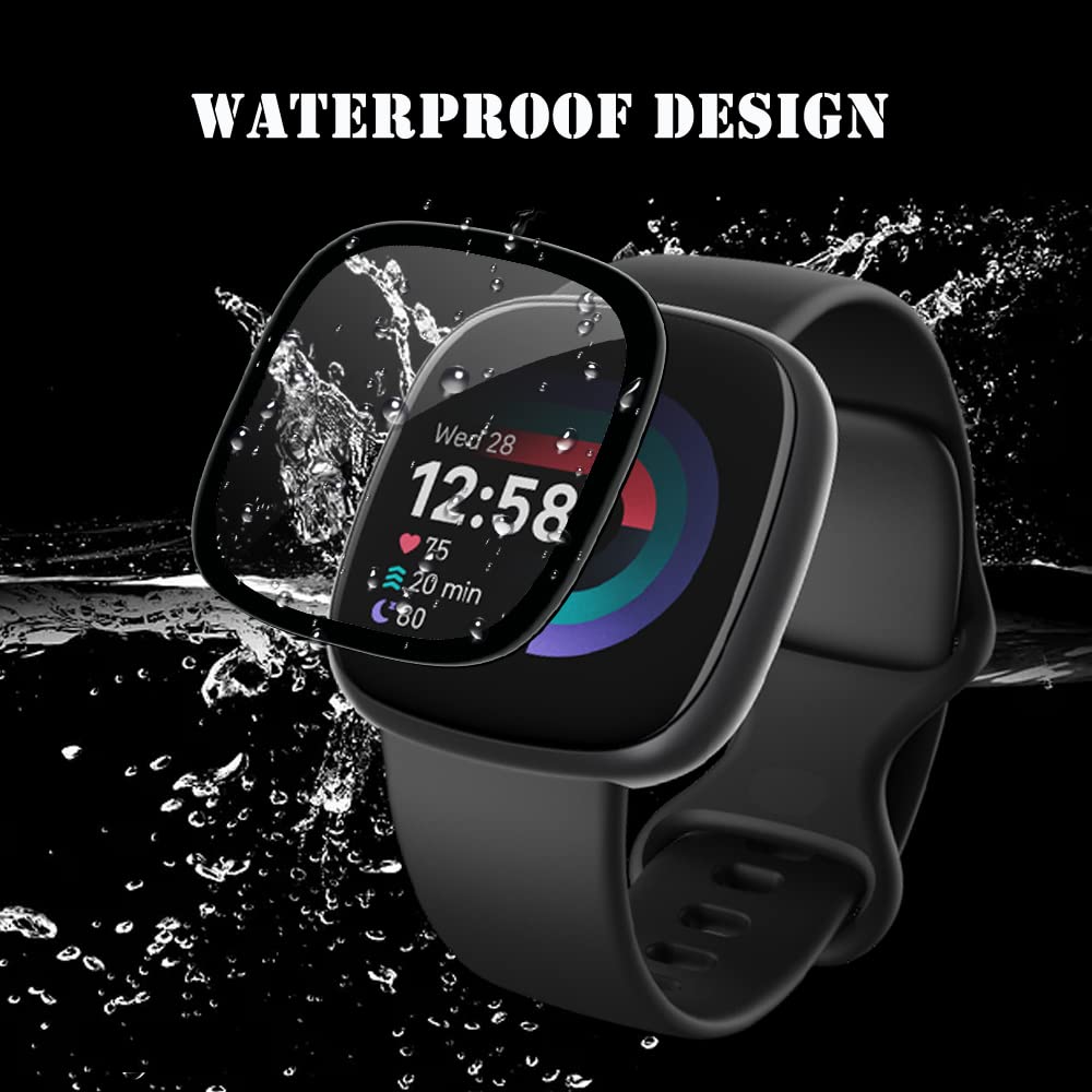 iDaPro [2 pezzi] Custodia per Fitbit Versa 4 / Sense 2 Pellicola protezione TPU accessori Protettiva protettivo Screen Protector Antigraffio Anti-Impronte [trasparente+ trasparente