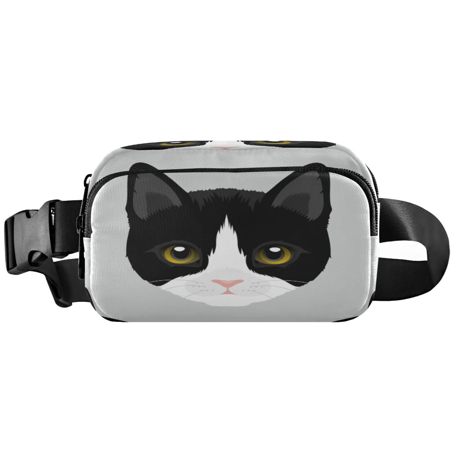 Portrait Of Tuxedo Cat Belt Bag for Women Men Fanny Pack Small Waist Pouch Crossbody Bags for Outdoor Hiking Running Travel