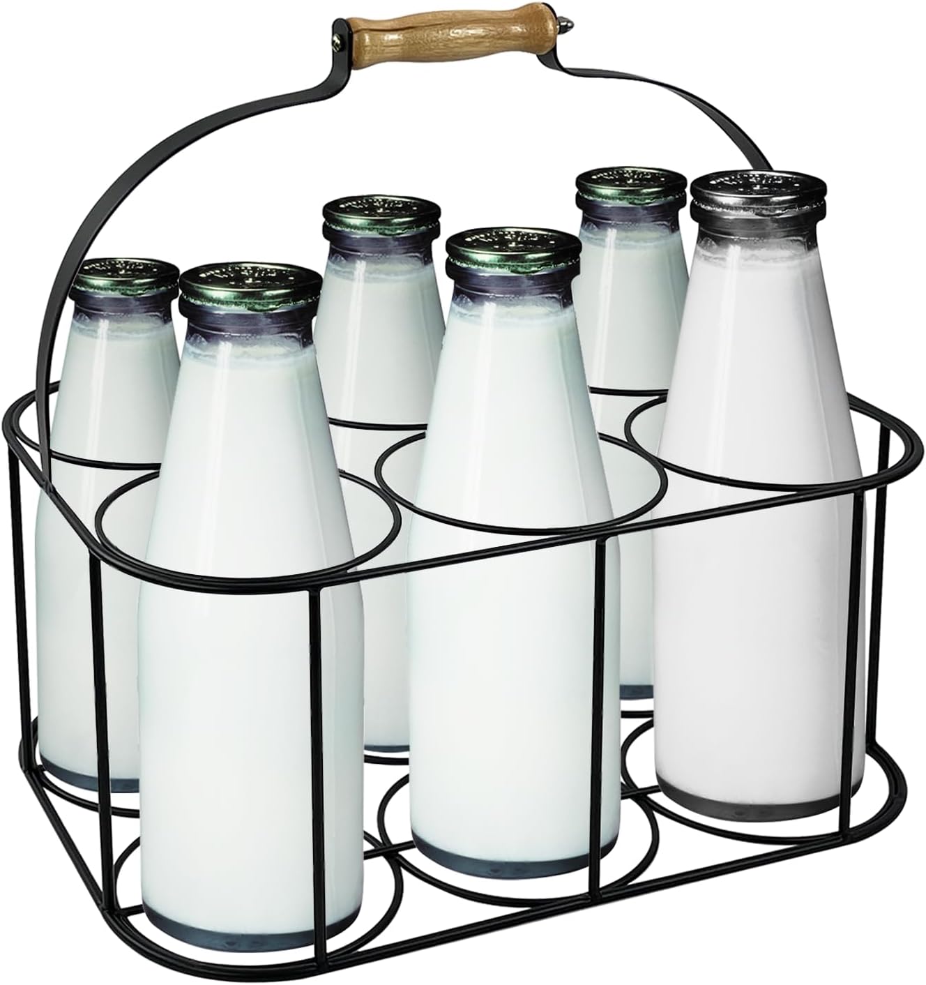 Crystals 6 x Milk Bottle Holder Doorstep, Milk Crate Caddy Holder
