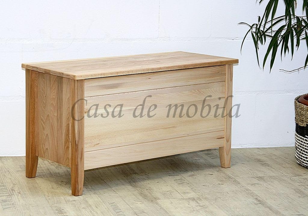 Massivholz Flachdeckeltruhe Truhe Anton 84x48x38cm Kernbuche massiv Natur geölt