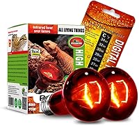 Mclanzoo 75W Infrared Reptile Heat Lamp Bulbs 2 Pack - Red Basking Spot Lights for Bearded Dragons, Turtles, Snakes, Geckos