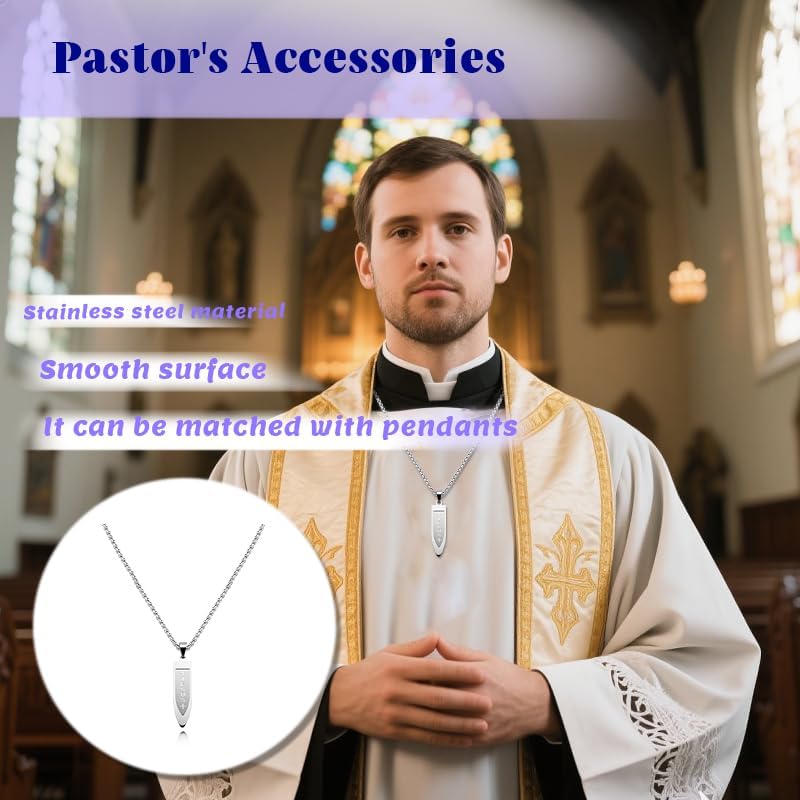 Jesus Pendant Cross Necklace for Christian Religious Faith Baptism Gifts for Men Churcher First Communion Confirmation Gift Stainless Steel Shield Faith Cross Pendant Hip Hop Necklace - Image 7