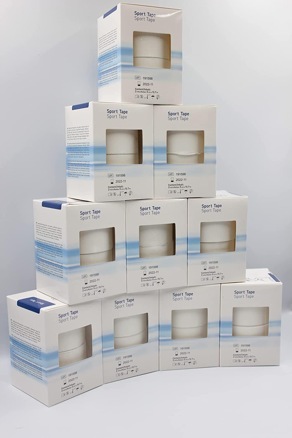 Asiamed Sport Tape Nastro per Bendaggi 5 cm x 13,7 mt in viscosa naturale con bordi zigrinati 20 pz